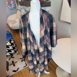 Brooks Brothers wool and cashmere plaid cape one size